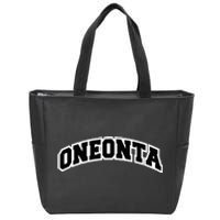 Oneonta New York Varsity Style Vintage Red Zip Tote Bag