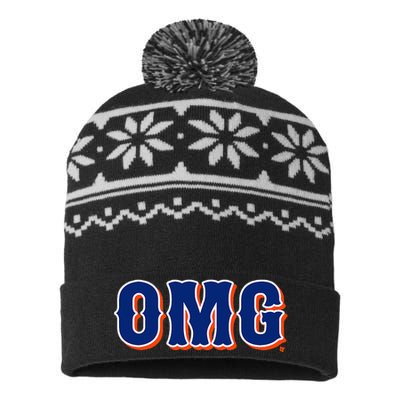 Omg New York Baseball USA-Made Snowflake Beanie