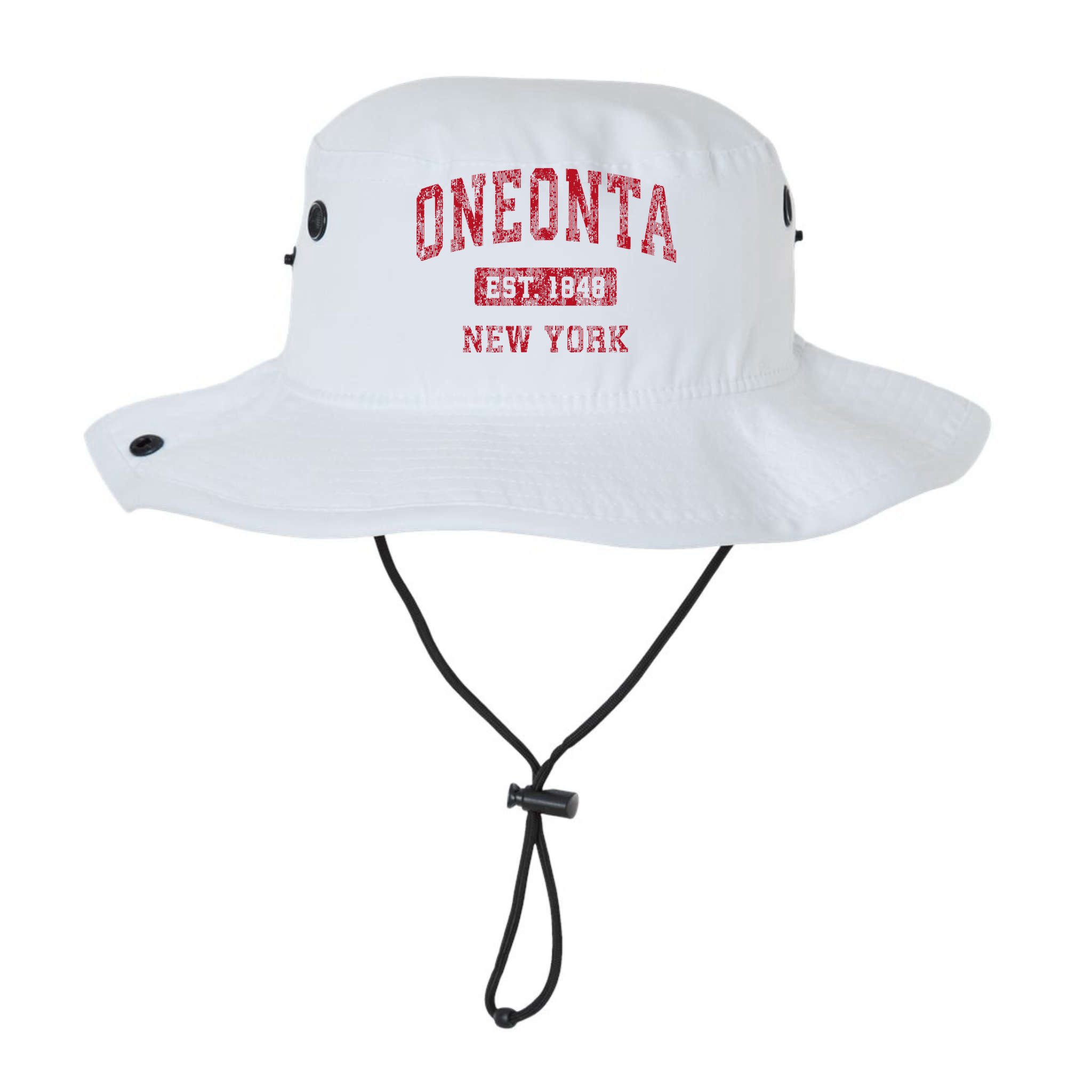 Oneonta New York Ny Vintage Sports Design Red Bucket Hat
