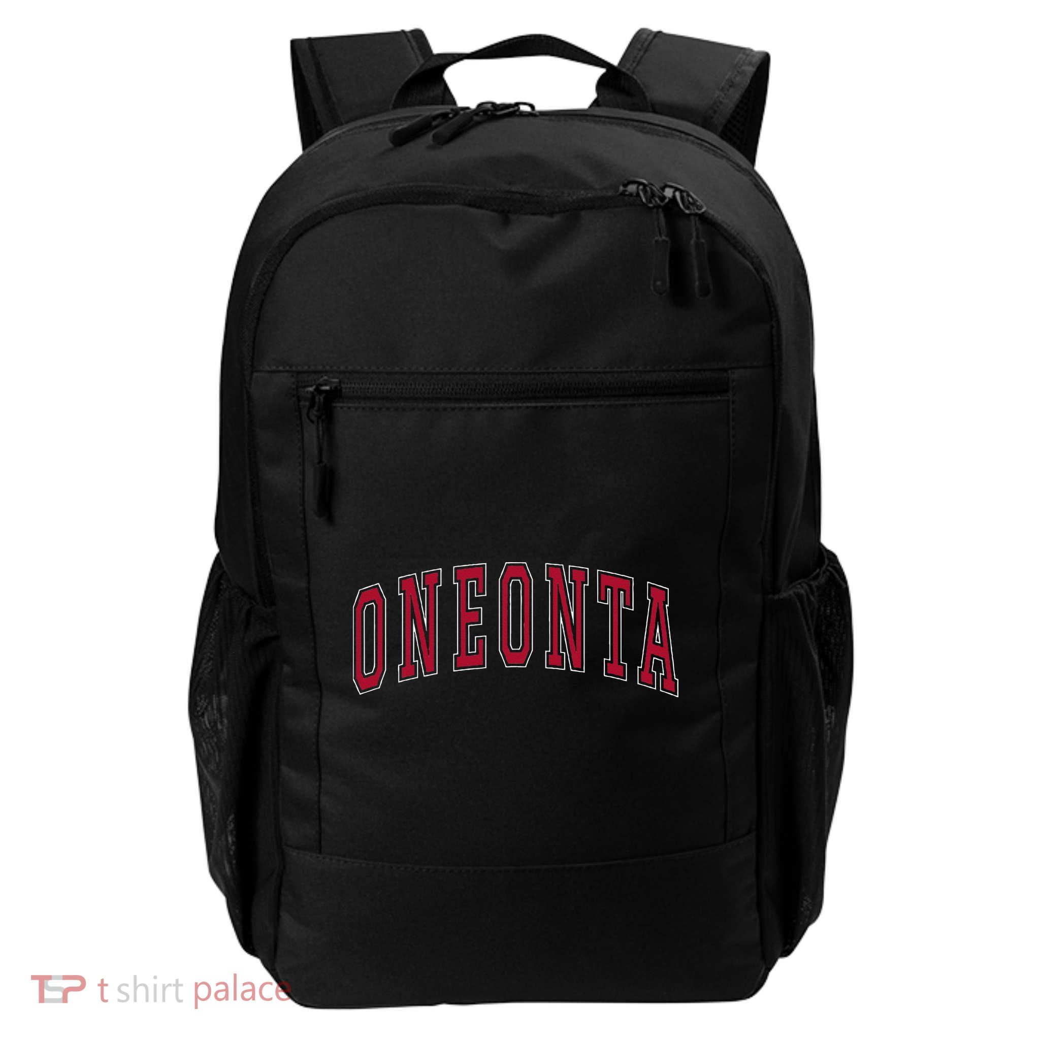 Oneonta New York Souvenir College Style Red Backpack