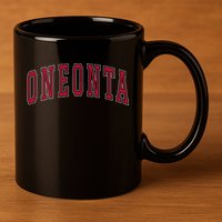 Oneonta New York Souvenir College Style Red 11oz C Handle Ceramic Mug