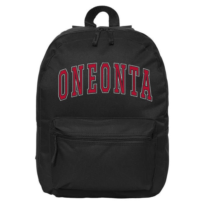 Oneonta New York Souvenir College Style Red 16 in Basic Backpack