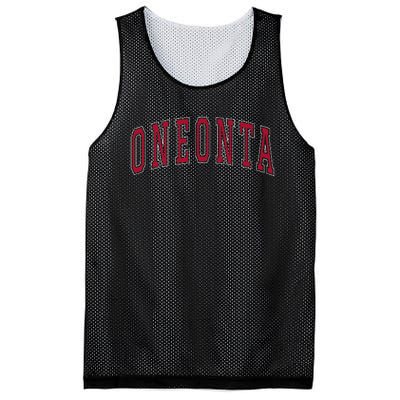 Oneonta New York Souvenir College Style Red Mesh Reversible Basketball Jersey Tank