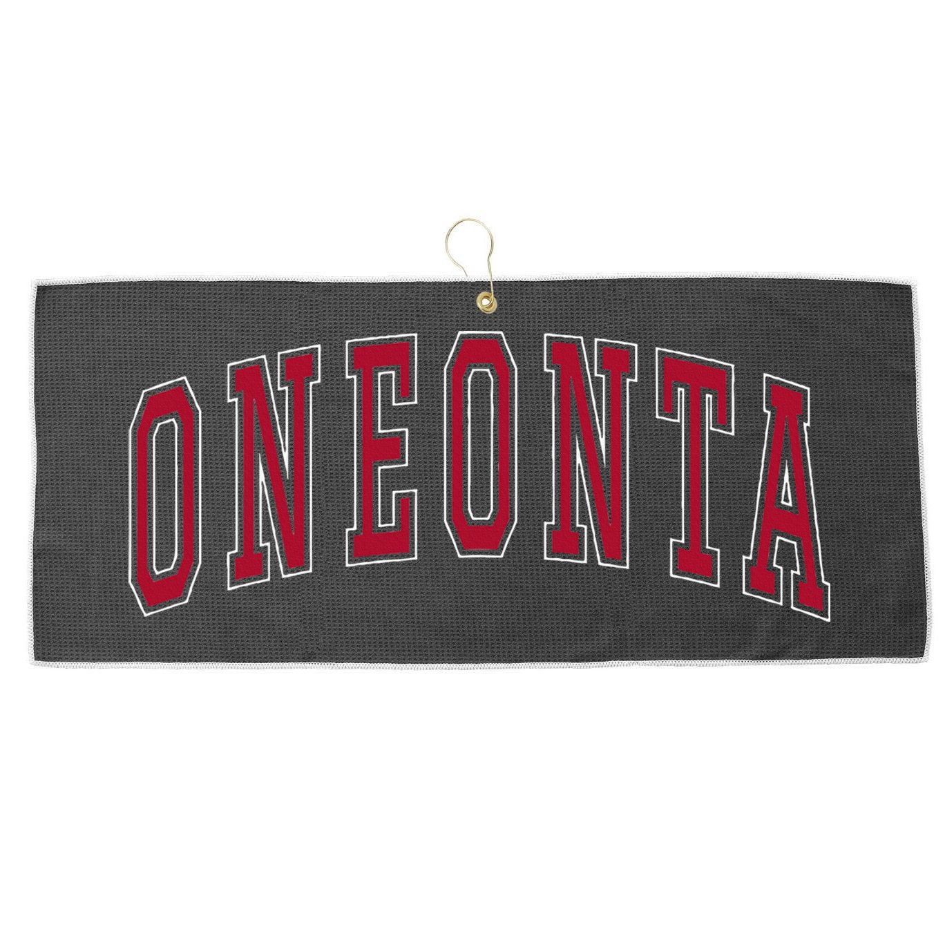 Oneonta New York Souvenir College Style Red Large Microfiber Waffle Golf Towel