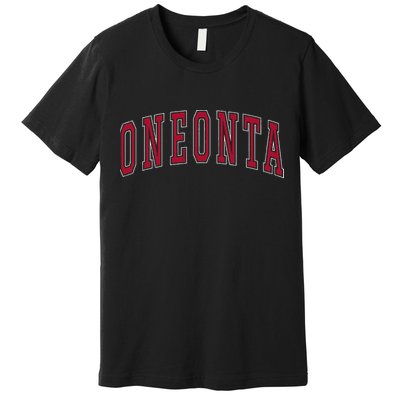 Oneonta New York Souvenir College Style Red Premium T-Shirt