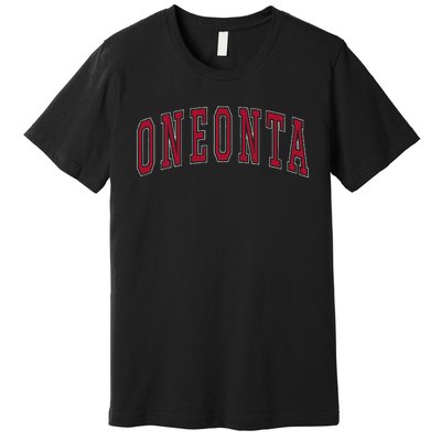 Oneonta New York Souvenir College Style Red Premium T-Shirt