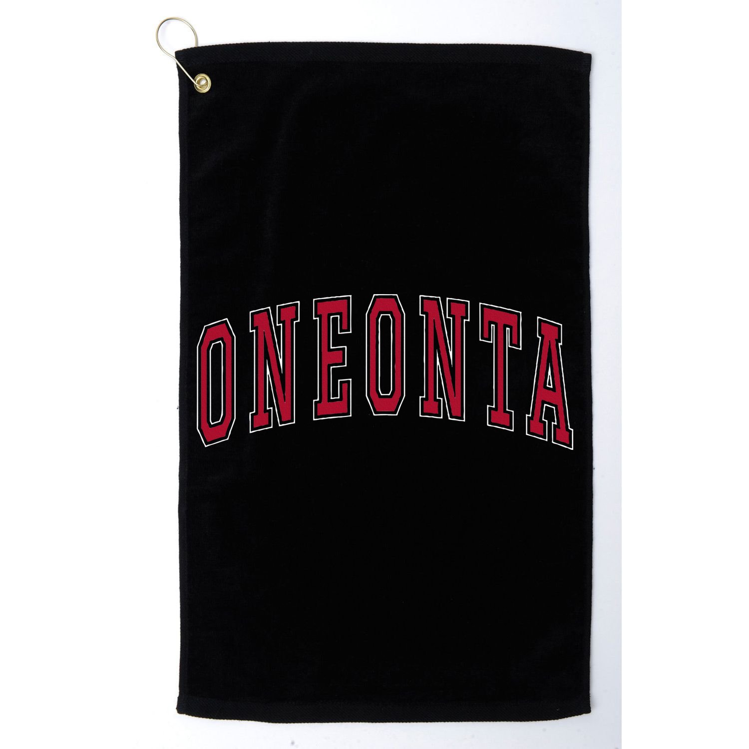Oneonta New York Souvenir College Style Red Golf Towel
