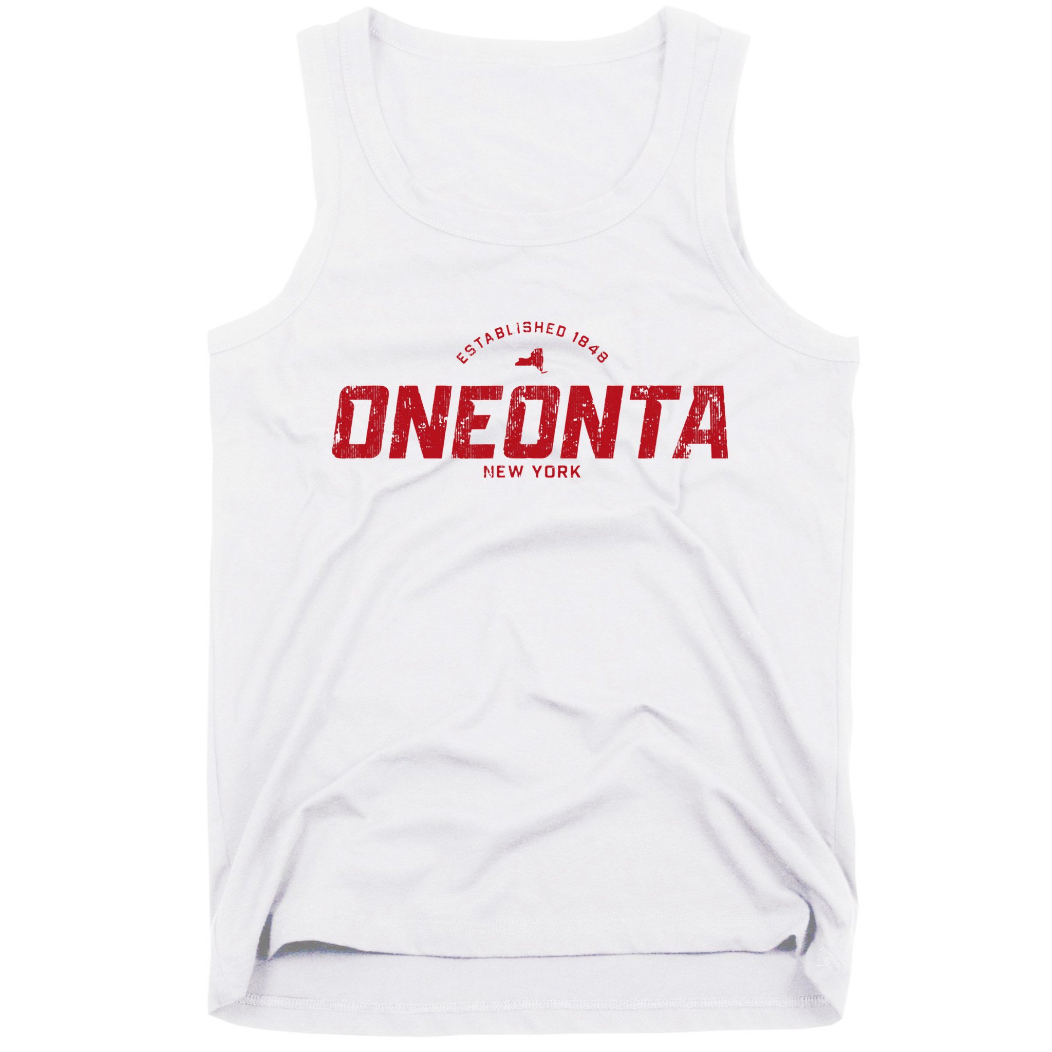 Oneonta New York Ny Vintage Athletic Red Sports Tank Top