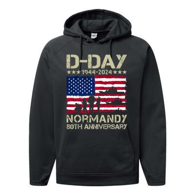 Operation Overlord 1944 Dday 2024 80th Anniversary Normandy Performance Fleece Hoodie