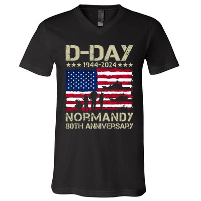 Operation Overlord 1944 Dday 2024 80th Anniversary Normandy V-Neck T-Shirt