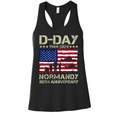 Operation Overlord 1944 Dday 2024 80th Anniversary Normandy Women's Racerback Tank