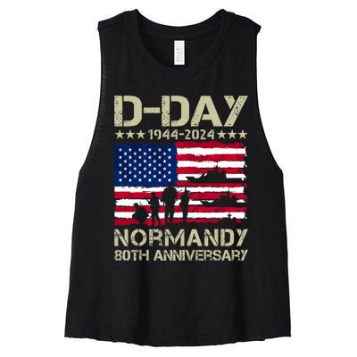 Operation Overlord 1944 Dday 2024 80th Anniversary Normandy Women's Racerback Cropped Tank