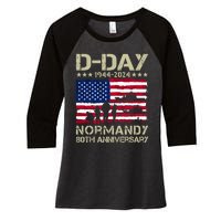 Operation Overlord 1944 Dday 2024 80th Anniversary Normandy Women's Tri-Blend 3/4-Sleeve Raglan Shirt