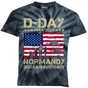 Operation Overlord 1944 Dday 2024 80th Anniversary Normandy Kids Tie-Dye T-Shirt