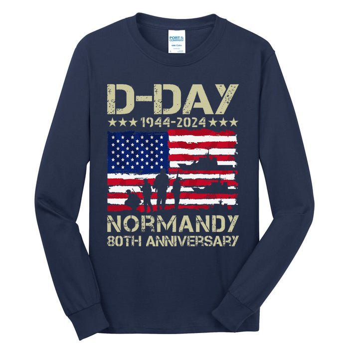 Operation Overlord 1944 Dday 2024 80th Anniversary Normandy Tall Long Sleeve T-Shirt