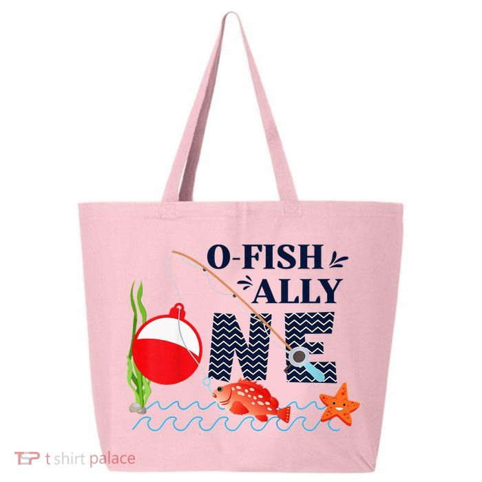 o-Fish-Ally One 1st First Birthday Party Outfit Fishing  25L Jumbo Tote