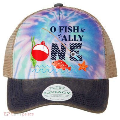 o-Fish-Ally One 1st First Birthday Party Outfit Fishing  Legacy Tie Dye Trucker Hat