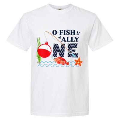 o-Fish-Ally One 1st First Birthday Party Outfit Fishing  Garment-Dyed Heavyweight T-Shirt