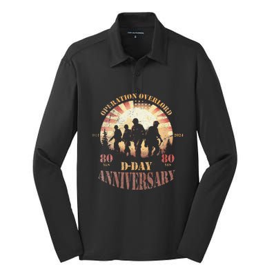 Operation Overlord 1944 Dday 2024 80th Anniversary Silk Touch Performance Long Sleeve Polo