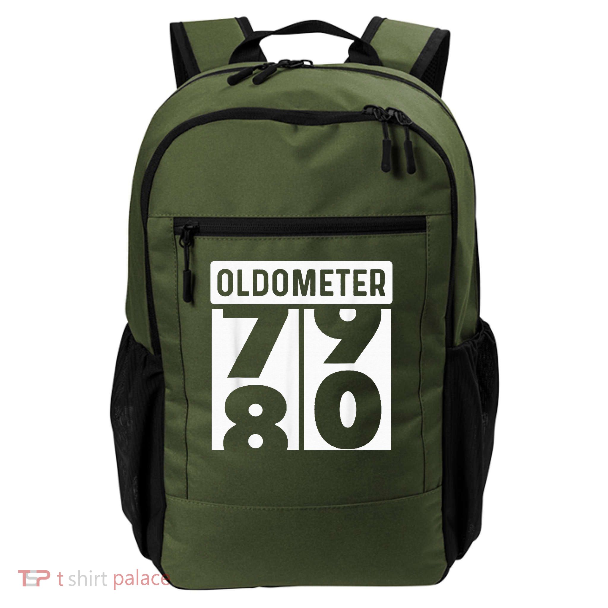 Oldometer Odometer 80th Birthday 80 Yrs Old Joke Daily Commute Backpack