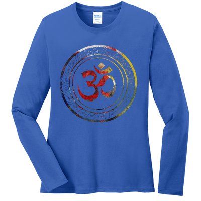 Om Ohm Aum Symbol Spiritual Yoga Gift  Ladies Long Sleeve Shirt