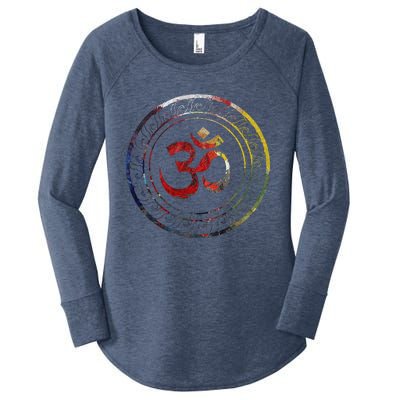 Om Ohm Aum Symbol Spiritual Yoga Gift  Women's Perfect Tri Tunic Long Sleeve Shirt