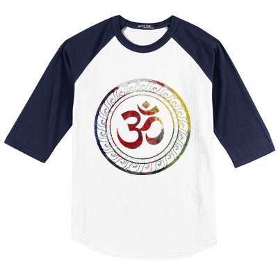 Om Ohm Aum Symbol Spiritual Yoga Gift  Baseball Sleeve Shirt