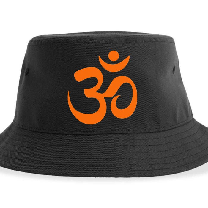 Om Omkar Aum Symbol Orange Graphic Spiritual Yoga Meditation Sustainable Bucket Hat