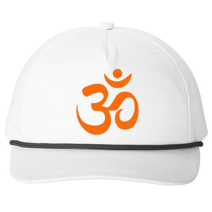 Om Omkar Aum Symbol Orange Graphic Spiritual Yoga Meditation Snapback Five-Panel Rope Hat