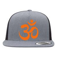 Om Omkar Aum Symbol Orange Graphic Spiritual Yoga Meditation Flat Bill Trucker Hat