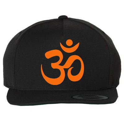 Om Omkar Aum Symbol Orange Graphic Spiritual Yoga Meditation Wool Snapback Cap