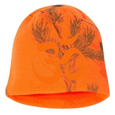 Om Omkar Aum Symbol Orange Graphic Spiritual Yoga Meditation Kati - Camo Knit Beanie