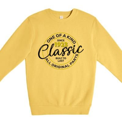 One Of A Kind Since 1923 Classic 100th Birthday Premium Crewneck Sweatshirt