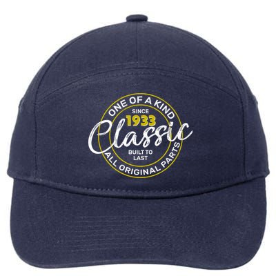 One Of A Kind Since 1933 Classic 90th Birthday 7-Panel Snapback Hat