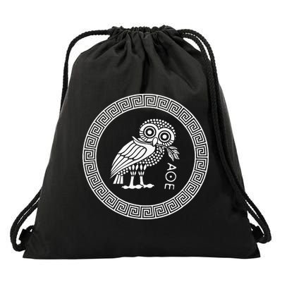 Owl Of Athena Drawstring Bag