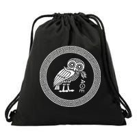 Owl Of Athena Drawstring Bag