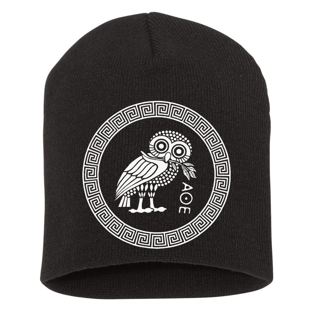 Owl Of Athena Short Acrylic Beanie