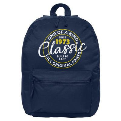 One Of A Kind Since 1973 Classic 50th Birthday 16 in Basic Backpack