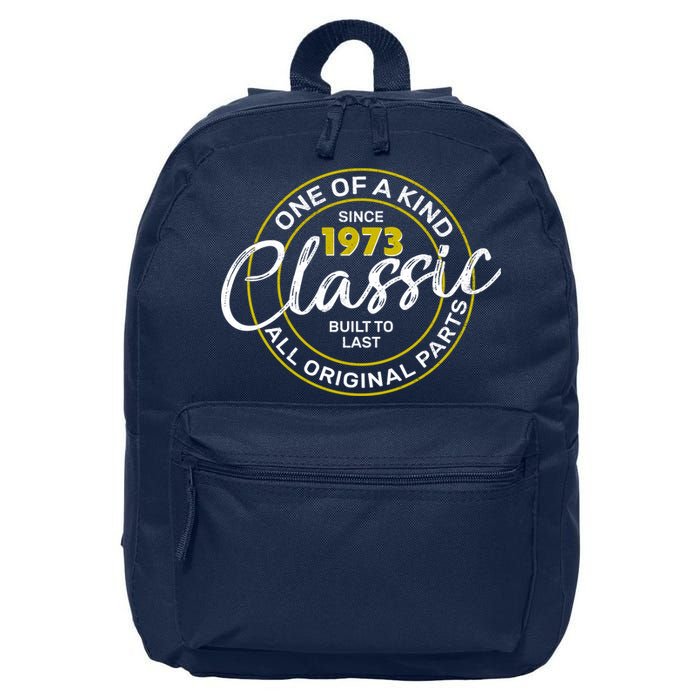 One Of A Kind Since 1973 Classic 50th Birthday 16 in Basic Backpack
