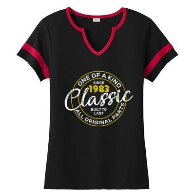 One Of A Kind Since 1983 Classic 40th Birthday Ladies Halftime Notch Neck Tee