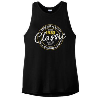 One Of A Kind Since 1983 Classic 40th Birthday Ladies PosiCharge Tri-Blend Wicking Tank