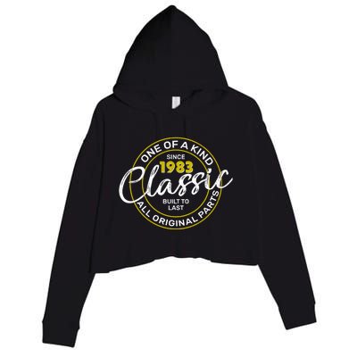 One Of A Kind Since 1983 Classic 40th Birthday Crop Fleece Hoodie