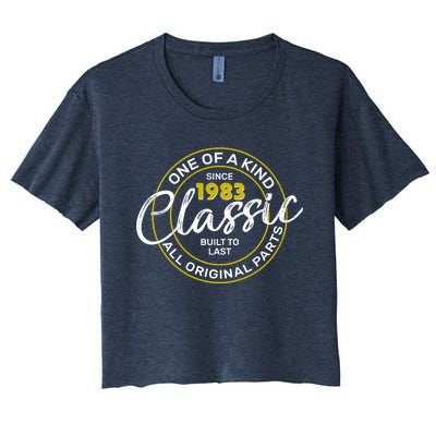 One Of A Kind Since 1983 Classic 40th Birthday Women's Crop Top Tee