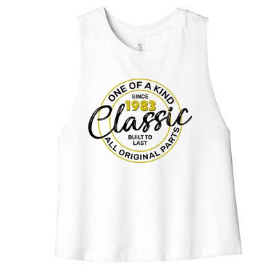 One Of A Kind Since 1983 Classic 40th Birthday Women's Racerback Cropped Tank