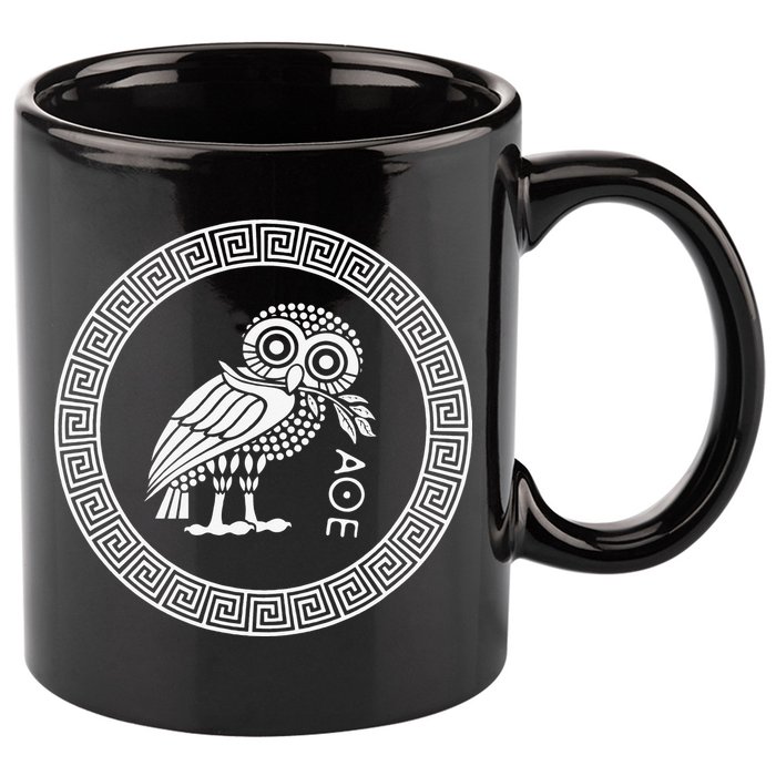 Owl of Athena funny saying quotes 11oz C Handle Ceramic Mug
