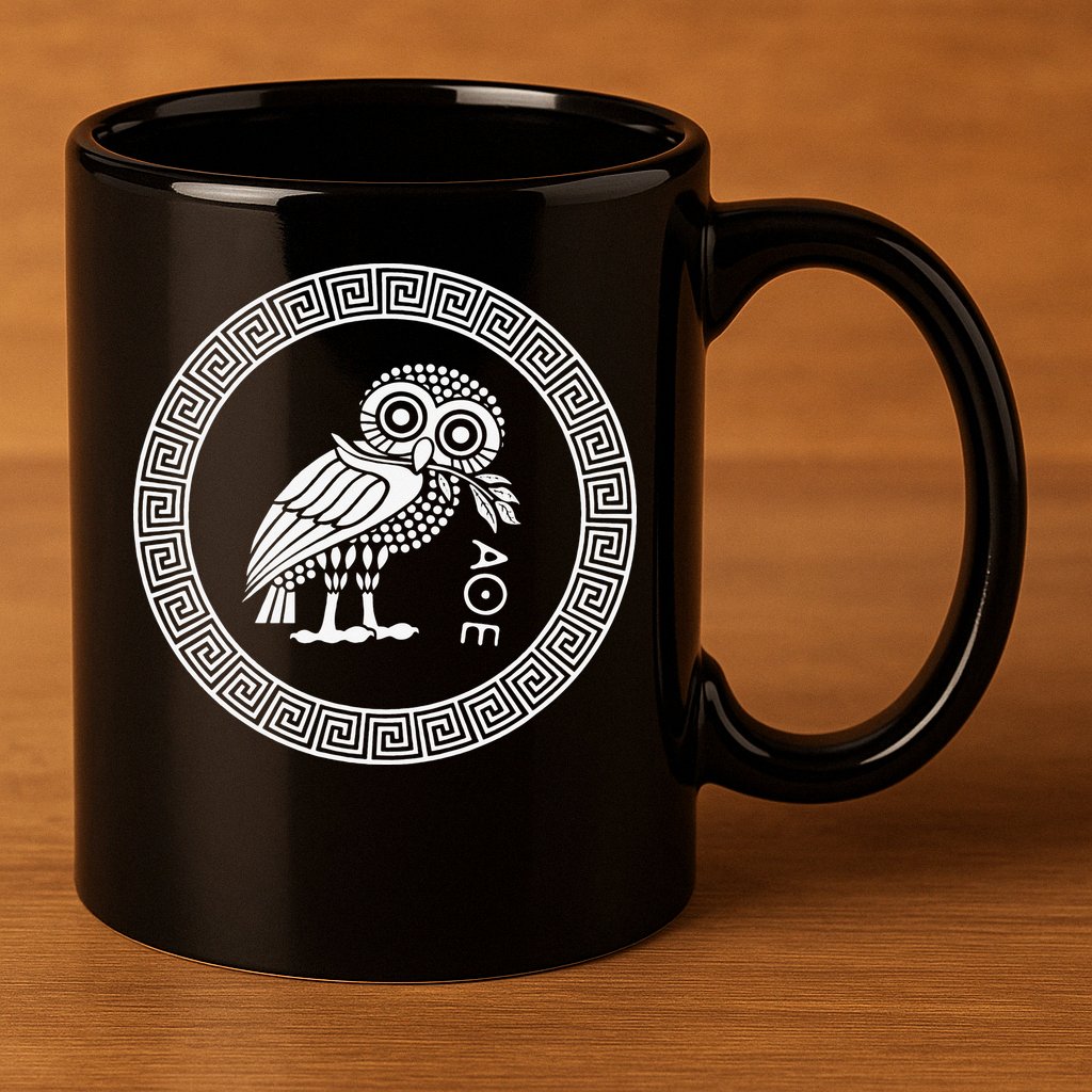 Owl of Athena funny saying quotes 11oz C Handle Ceramic Mug