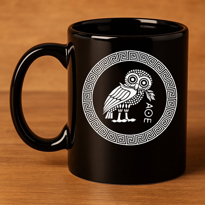 Owl of Athena funny saying quotes 11oz C Handle Ceramic Mug