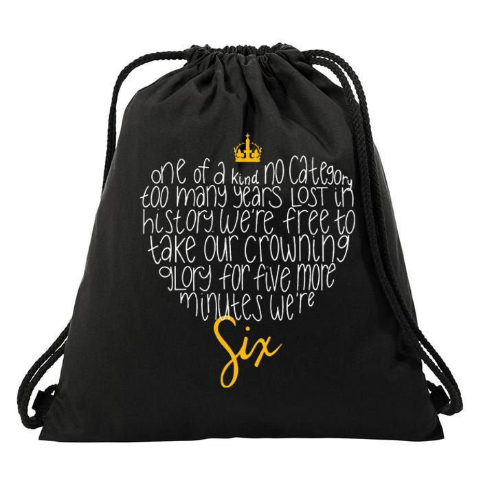 One of a Kind No Category Six Queens Lettered Heart Drawstring Bag