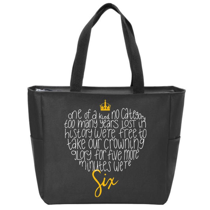 One of a Kind No Category Six Queens Lettered Heart Zip Tote Bag