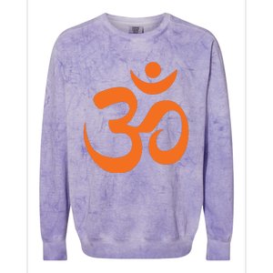 Om Omkar Aum Symbol Orange Graphic Spiritual Yoga Meditation Colorblast Crewneck Sweatshirt